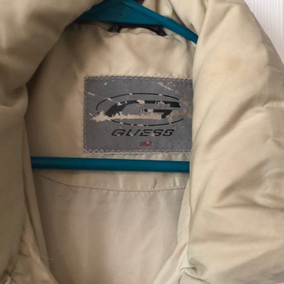 guess puffer coat size small in tan - Picture 3 of 8